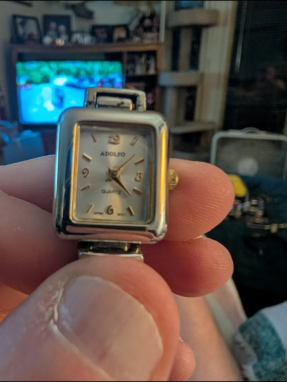Adolfo Silver Tone Rectangular Ladies' Watch Japanese Quartz Movement New Batter